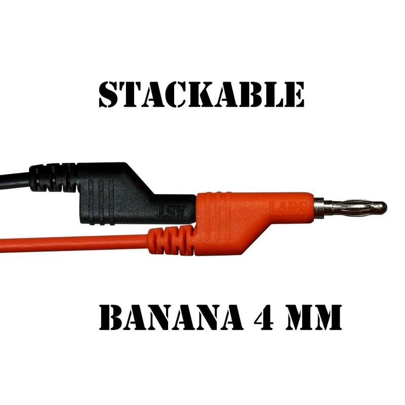 AST Labs Test Lead Banana Plug Male Stackable to Banana Plug [39"] (Black/Red/Green/Blue/Yellow) - Image 2