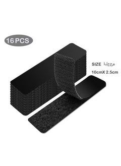 General 16 Sets Hook and Loop Tape Velcro Adhesive Strip Self Sticky Back Fastening Heavy Duty Double Side Mounting Tape Industrial Strength Interlocking Tape for Home, Reusable Double Sided 10CM * 2.5CM  - Image 1