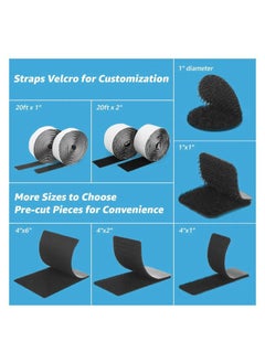 General 16 Sets Hook and Loop Tape Velcro Adhesive Strip Self Sticky Back Fastening Heavy Duty Double Side Mounting Tape Industrial Strength Interlocking Tape for Home, Reusable Double Sided 10CM * 2.5CM  - Image 3