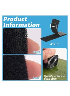General 16 Sets Hook and Loop Tape Velcro Adhesive Strip Self Sticky Back Fastening Heavy Duty Double Side Mounting Tape Industrial Strength Interlocking Tape for Home, Reusable Double Sided 10CM * 2.5CM  - Image 4