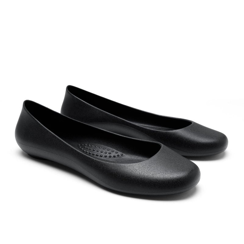 OKABASHI Women's Georgia Soft Jelly Ballet Flats (Black, 6) | Daily Slip-On Shoes w/Arch Support | Helps Relieve Foot Soreness & Pain - Image 1