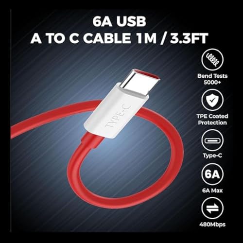 Punnkk 80W SUPERVOOC Fast Charger with Type-C Cable | 80W USB Charger for OnePlus, Realme, Oppo, Redmi, Xiaomi, Poco, iQOO, Samsung & More | Supports Dart, Dash, Warp, Vooc, SuperVooc, QC 3.0 Charge (Combo) - Image 4