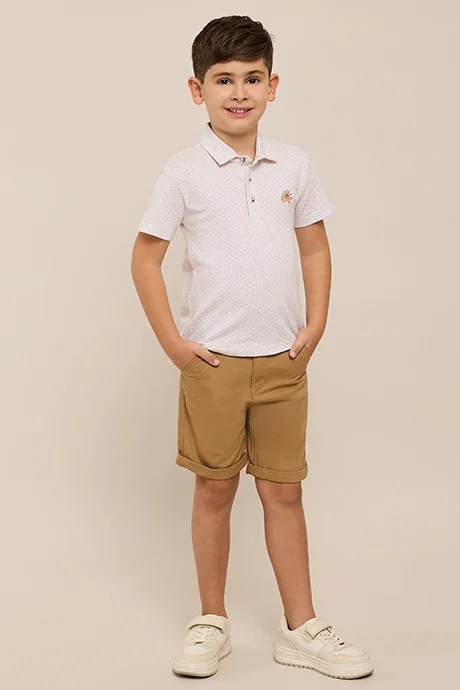 R&B Printed Polo T-Shirt and Pant Set