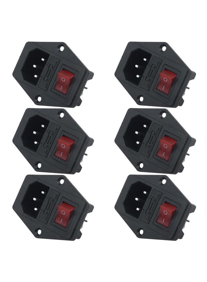 Antrader 6pcs Inlet Module Plug Male Power Socket with 5A Fuse Switch 10A 250V 3 Pin IEC320 C14 - Image 1