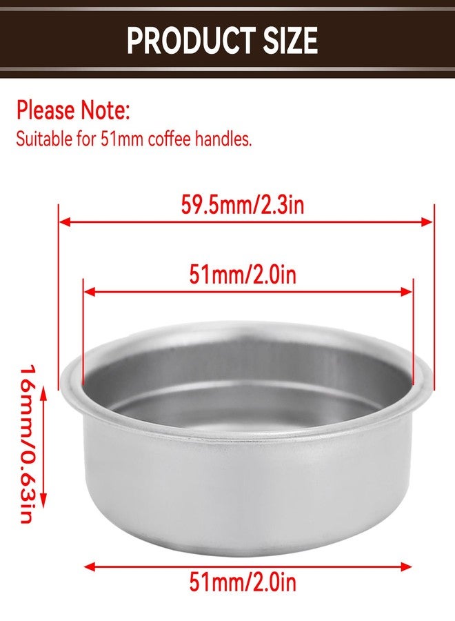 Jwthee 51mm Portafilter Basket, Stainless Steel Coffee Filter Basket Double Layer Espresso Filter Baskett for Portafilter Coffee Machine(Single Cup) - Image 3