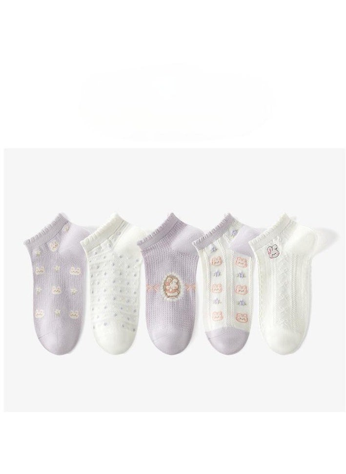 Generic - Women Absorb Sweat and Deodorize Socks 5 Pairs High Quality Socks One Size Fits All - Image 1