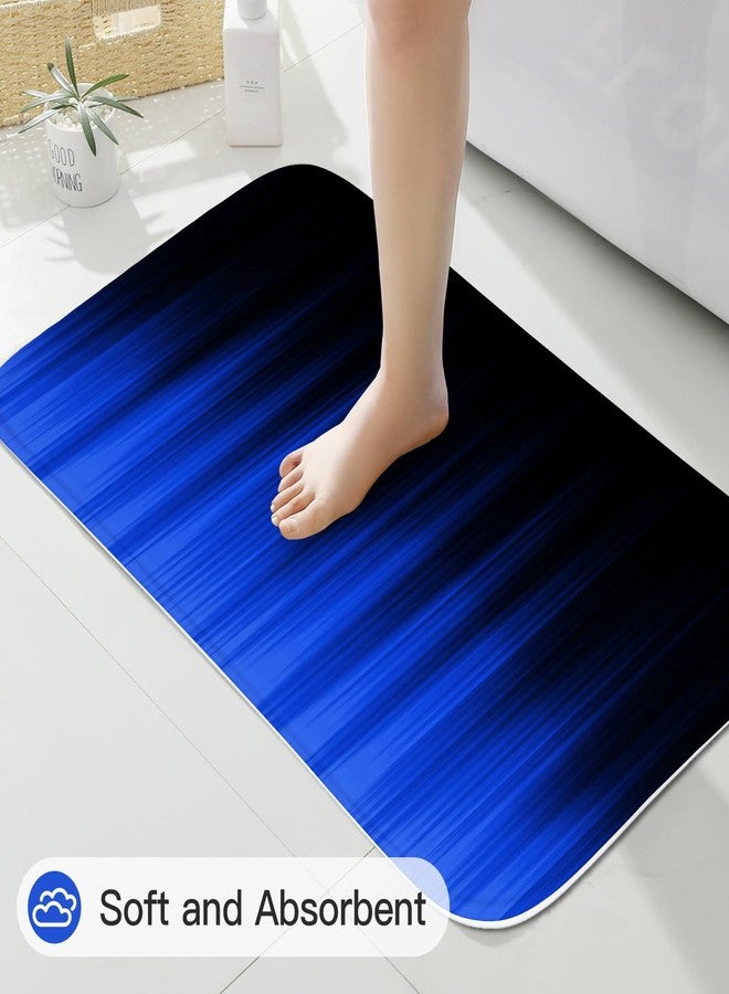 Litabel 4 Pcs Royal Blue and Black Gradient Shower Curtain Set with Rugs and Toilet Lid Cover, Modern Simple Waterproof Fabric Bathroom Set, Ombre Stripe Gothic Abstract Bathroom Decor Set Accessories - Image 5