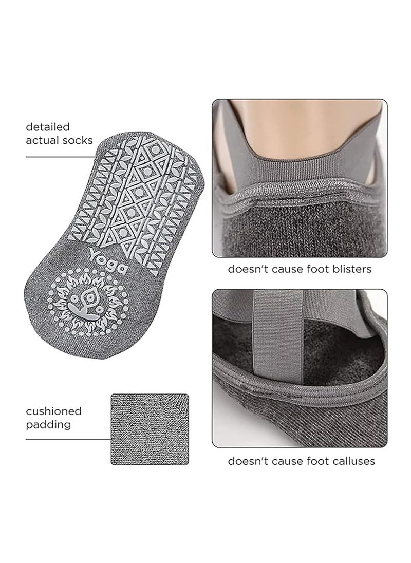 RATSAW Yoga Socks Non Slip Pilates Socks with Straps Cotton Five Toe Grip Socks for Pilates Ballet Barre Barefoot Workout Dance Sweat Absorption  - Image 5