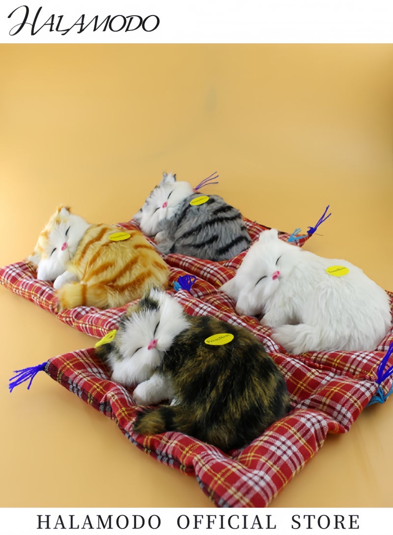 HALAMODO Sleeping Cat in Pet Pad Doll Toy Realistic Lifelike Stuffed Interactive Pet Toy Companion Pet with 100% Handcrafted Synthetic Fur Decor Hand Toy Gift for Kids Boys Girls  - Image 2