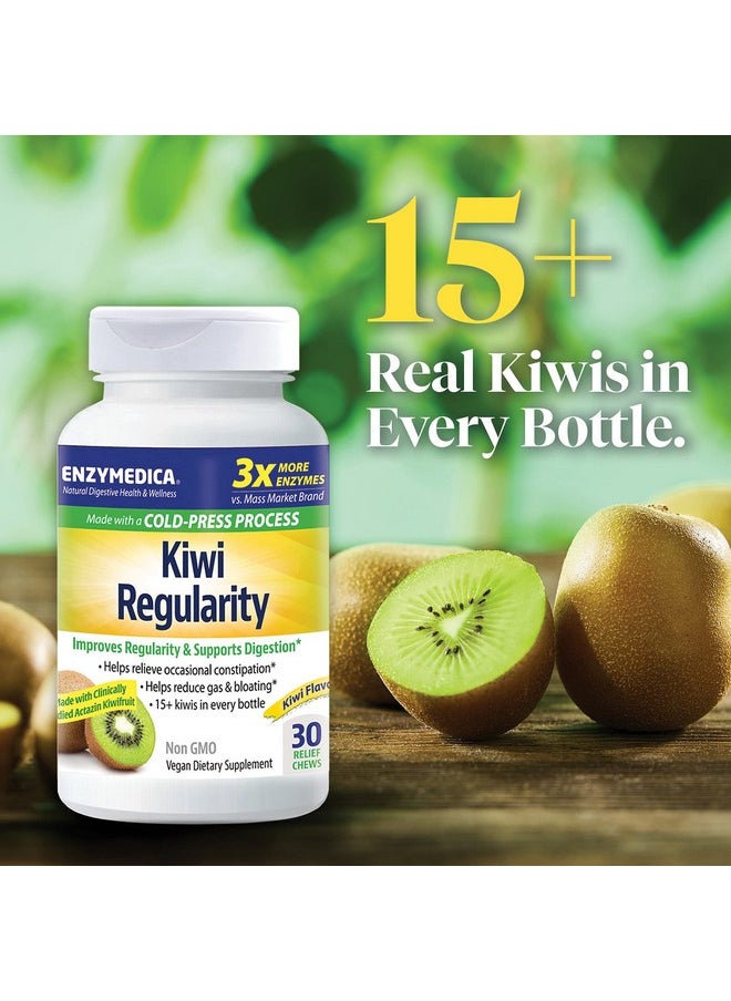 ENZYMEDICA Kiwi Regularity Chews Digestive Aid For Occasional Constipation 30 Chews  - Image 5
