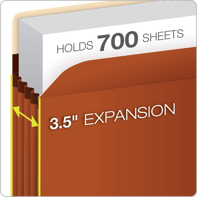 TOPS Pendaflex Expanding Accordion File Pockets, Extra Durable, Expands 3.5", Legal Size, Reinforced with Dupont Tyvek Material, 10/Box (15423), Brown - Image 2