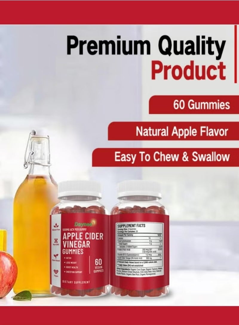 Daynee Apple Cider Vinegar Gummies- Sugar-Free for Detox & Digestive Health - Image 5