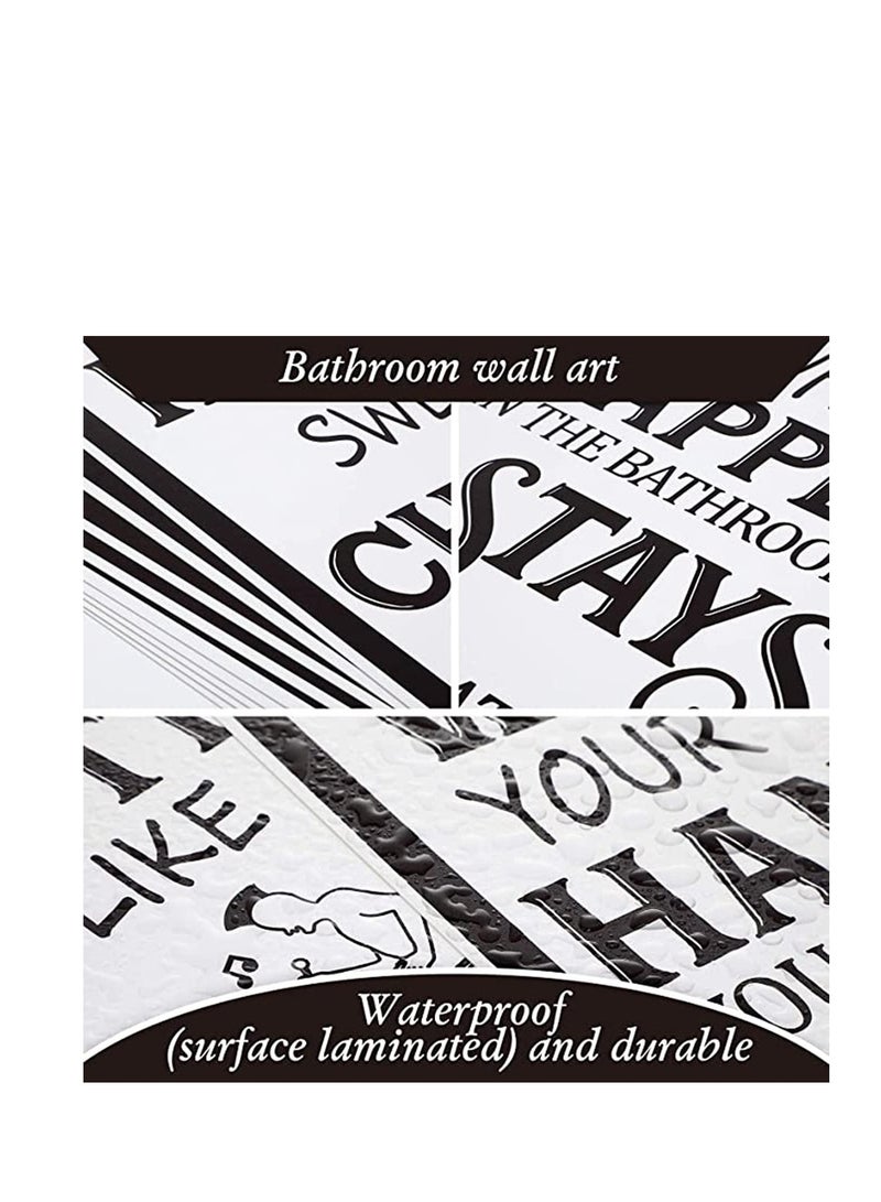 SYOSI 9 Pieces Bathroom Wall Art & Pictures Wall Decor, Vintage Bathroom Sign Bathroom Quotes and Sayings Art Prints Bathroom Posters for Wall Restroom Bathroom Decor Pictures Gift, Unframed  - Image 5