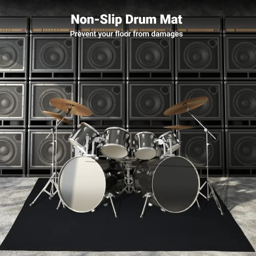 Anjetan Drum Rug Drum Mat 39Ft x 52Ft Electrical Drum Carpet Soundproof Rug Pads Drum Accessories for Electric Drums Jazz Drum Set Gift for Drummers Drum Accessories - Image 3