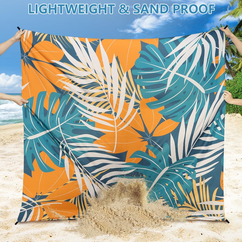 HIHOHO Beach Blanket Waterproof Sandproof Extra Large Beach Mat 79" X 83"/120"x108"for 1-8 Adults Quick Drying Durable Outdoor Picnic Mat for Beach Travel Camping Hiking - Image 3