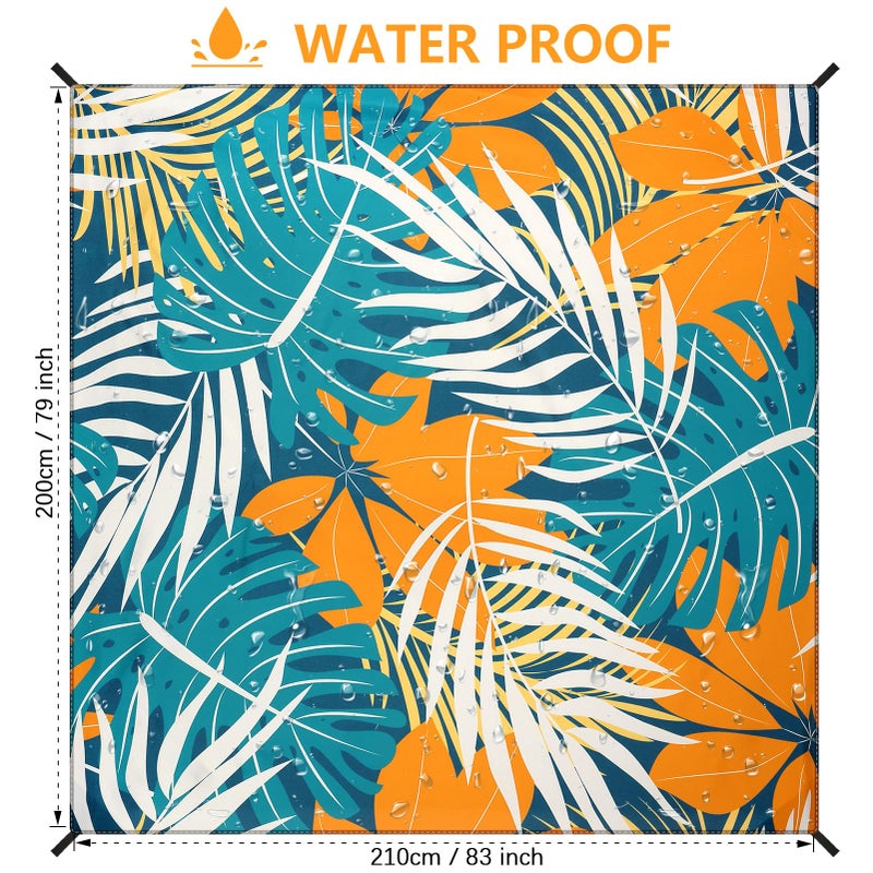 HIHOHO Beach Blanket Waterproof Sandproof Extra Large Beach Mat 79" X 83"/120"x108"for 1-8 Adults Quick Drying Durable Outdoor Picnic Mat for Beach Travel Camping Hiking - Image 2