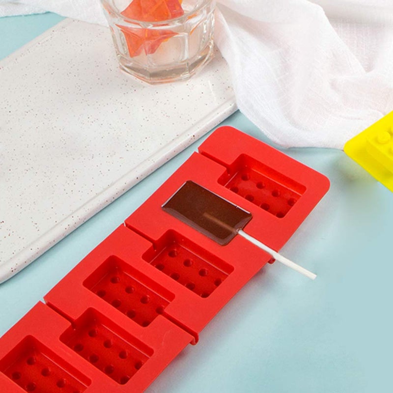 Webake Silicone Lollipop Molds, Brick Chocolate Hard Candy Lollypop Sucker Mold Set of 3 (Include 100 Paper Sticks) - Image 4