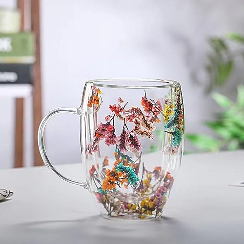 WRINGO 350ML Double Walled Borosilicate Coffee Mug Tall Glass, Latte Cups, Cappuccino and Hot Chocolate Mugs with Handle, Clear Glass,Microwave Safe Zero Lead (Set of 2) - Image 1