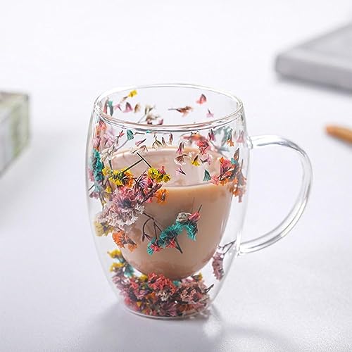 WRINGO 350ML Double Walled Borosilicate Coffee Mug Tall Glass, Latte Cups, Cappuccino and Hot Chocolate Mugs with Handle, Clear Glass,Microwave Safe Zero Lead (Set of 2) - Image 2