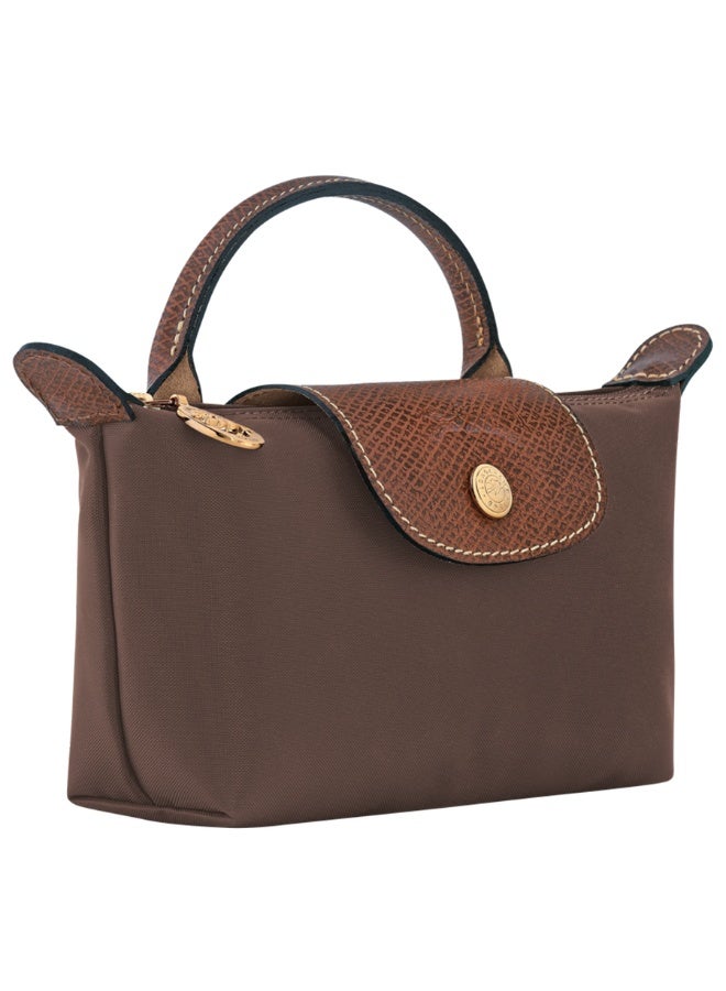 Longchamp Mini Dual-Use Handheld & Crossbody Bag, Water-Resistant Nylon Trim, Chocolate Brown - Image 2