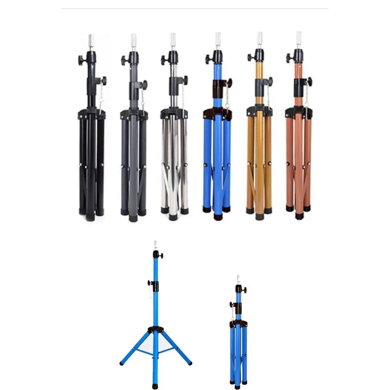 IAS Adjustable Mannequin Head Tripod Steel Stand Salon Hair Hairdressing Training Display Stand Holder Dummy Wig Head Tools Accessories Multicolor - Image 2