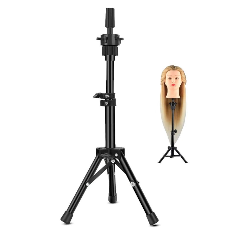IAS Adjustable Mannequin Head Tripod Steel Stand Salon Hair Hairdressing Training Display Stand Holder Dummy Wig Head Tools Accessories Multicolor - Image 1