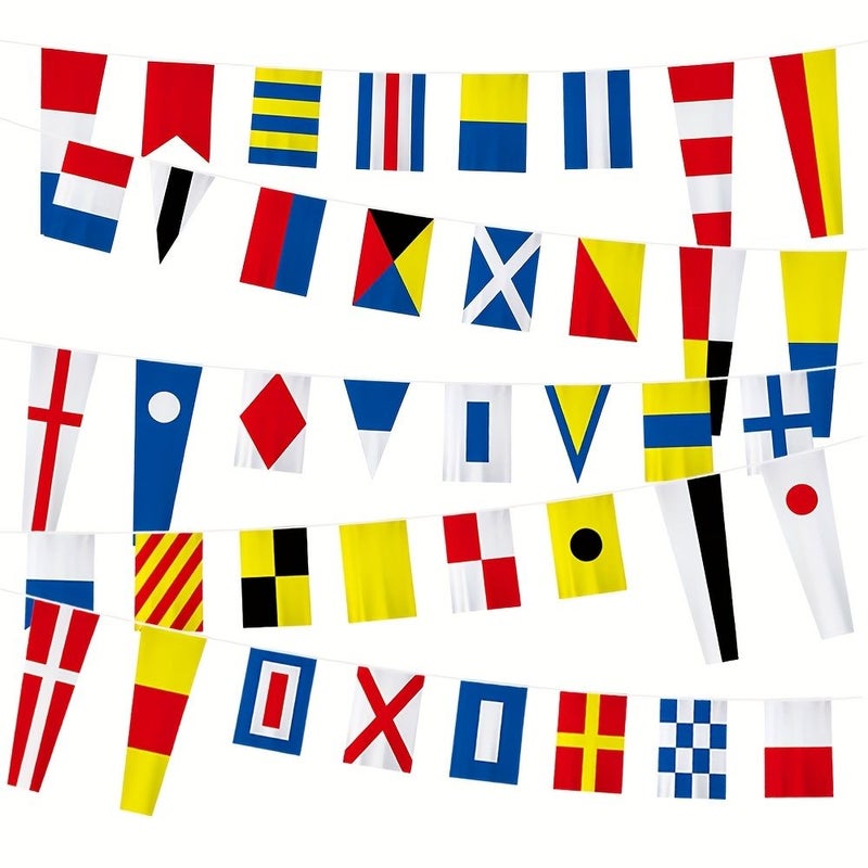 International Maritime Signal Code Flags Naval Decoration Banners 40 Pieces 393.7 Inch For Home Boat Ship Vessel - Image 1