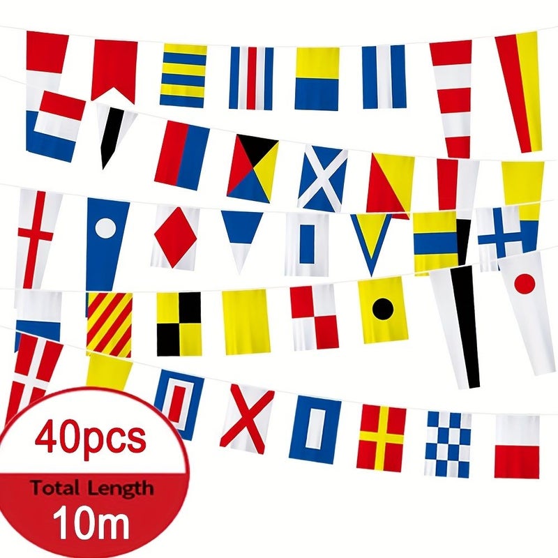 International Maritime Signal Code Flags Naval Decoration Banners 40 Pieces 393.7 Inch For Home Boat Ship Vessel - Image 3