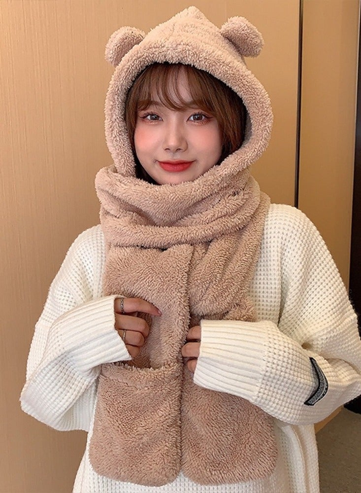 Fur scarf with hand warmer pockets - Image 4