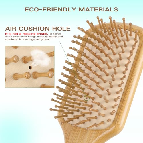 Combetter 100% Bamboo Hair Brushes and Comb Set by Combetter, Comb for Women and Detangling, Great on All Hair, Eco-Friendly and Handmade for Women Men and Kids - Image 2