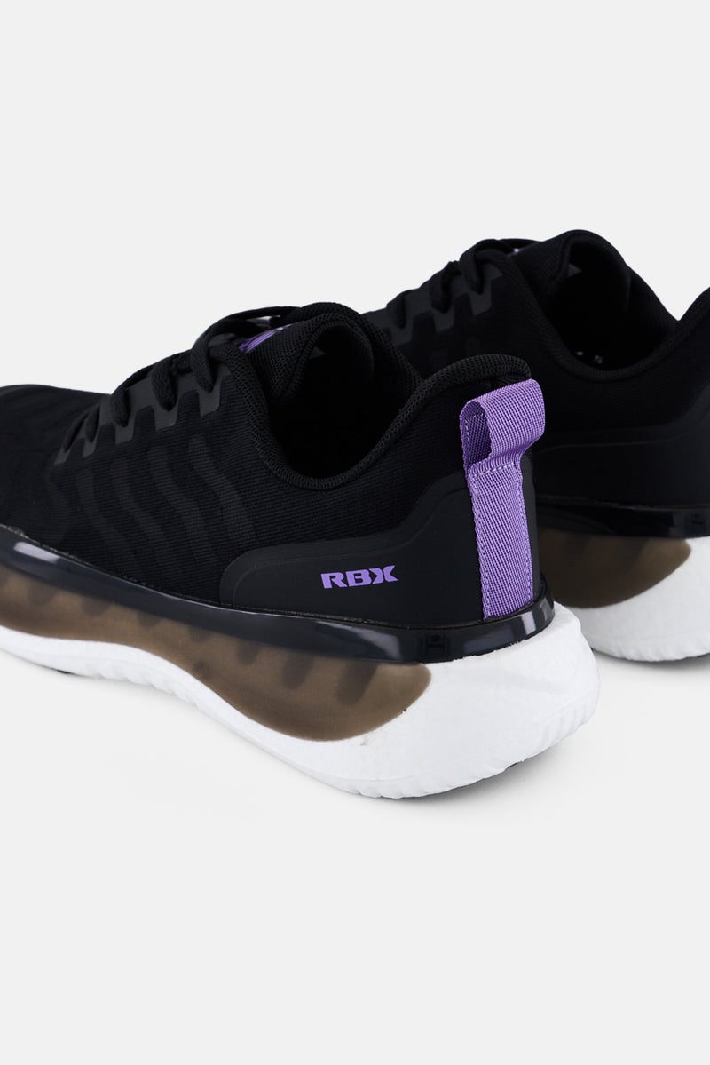 RBX Women Brand Logo Lace Up Training Shoes, Black - Image 2