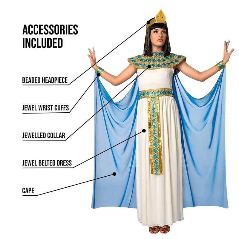Morph Women's Blue Cleopatra Costume, Egyptian Costume, Parties and Events, XL - Image 2