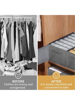 Generic 3 Pieces - Wardrobe & Drawer Clothes Organizer ( 6 Grids ) Foldable - Grey  - Image 5
