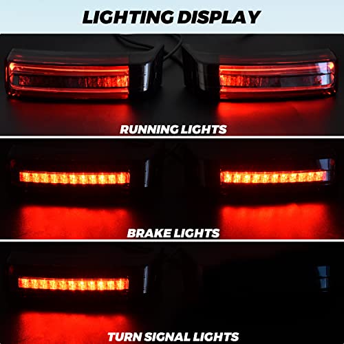 VEISUTOR مصباح خلفي LED لحقيبة السرج من VEISUTOR ل Ultra Limited 14-23، مصباح إشارة فرامل وتشغيل جانبي LED لحقيبة الأمتعة لدراجات هارلي تورينغ ستريت رود إليكترا جلايد ألترا ليمتد كلاسيك CVO 2014-2023 - Image 2