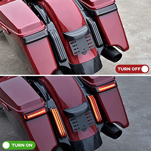 VEISUTOR مصباح خلفي LED لحقيبة السرج من VEISUTOR ل Ultra Limited 14-23، مصباح إشارة فرامل وتشغيل جانبي LED لحقيبة الأمتعة لدراجات هارلي تورينغ ستريت رود إليكترا جلايد ألترا ليمتد كلاسيك CVO 2014-2023 - Image 3