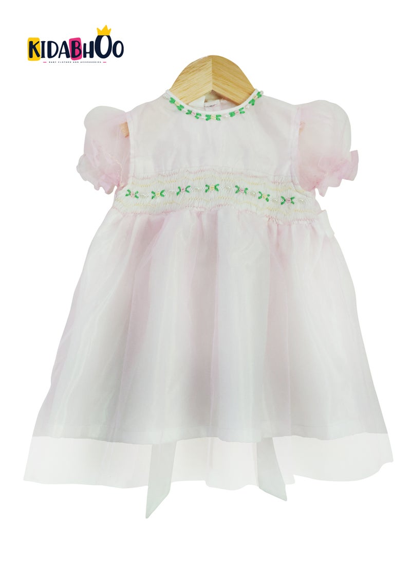 كيدابهو فستان أطفال سموكيد للبنات - حلم بينك باستيل - Image 1