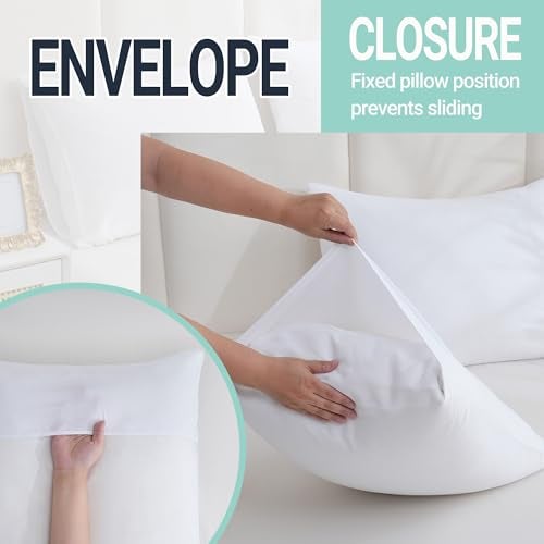 ZPECC White Pillow Cases Queen Size Set of 4, 20x30 Envelope Closure Pillowcases, Soft Plain Brushed Microfiber Covers Hypoallergenic Breathable - Image 5