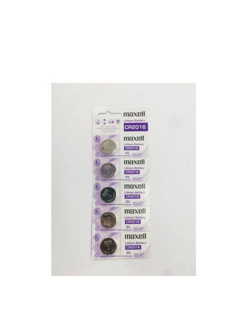 CR2016 3V Lithium Cell Battery (Pack of 5 Pieces)