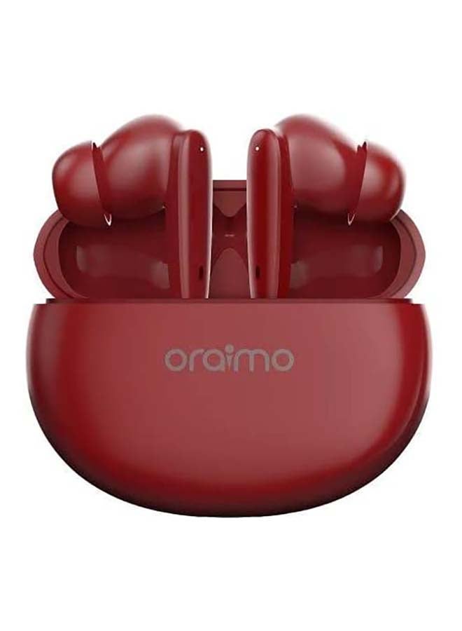 Oraimo TWS Riff OEB-E02D Bluetooth 5.0 Earbuds Built-in Mic and Stereo Bass Sound Red - Image 1