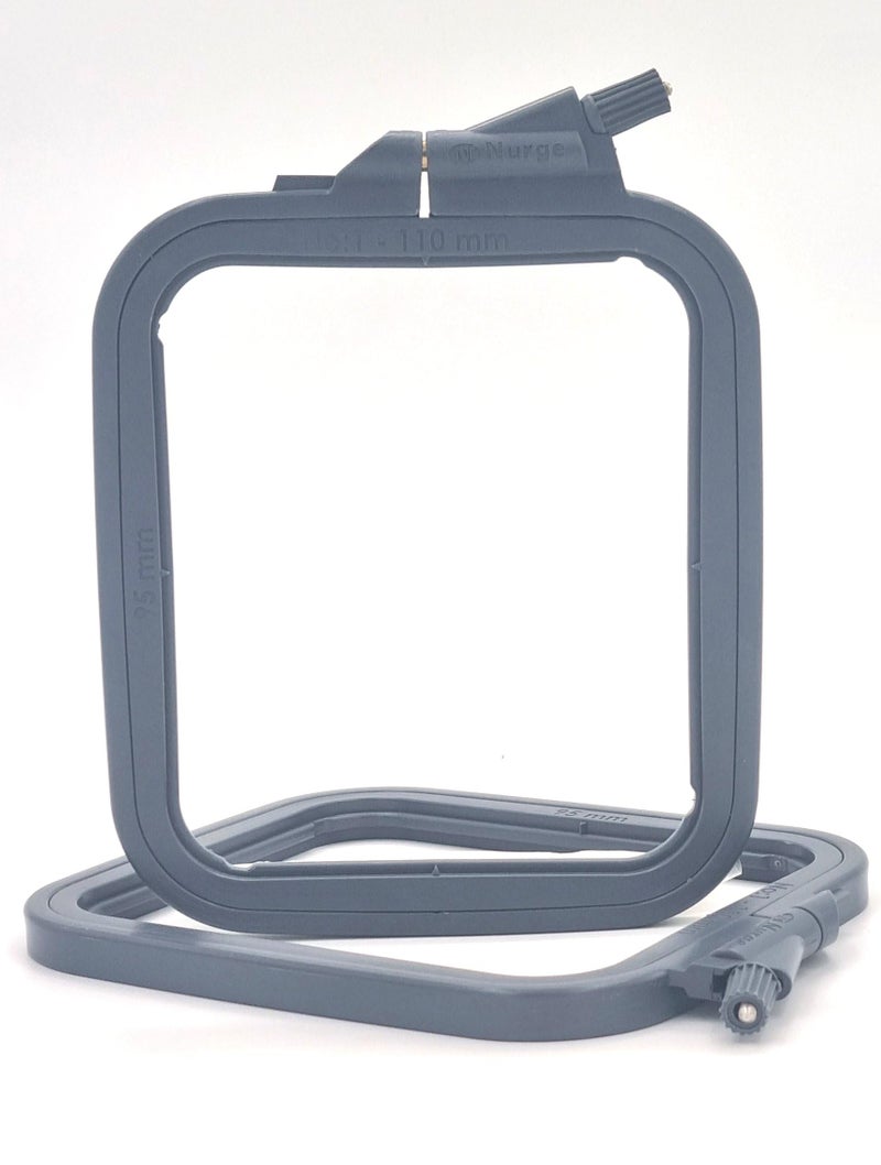 Nurge Square Embroidery Hoop - Plastic Cross Stitch Frame for Needlepoint & Embroidery - Adjustable Craft Hoop - Anthracite - No:1 (X Small) - Image 1