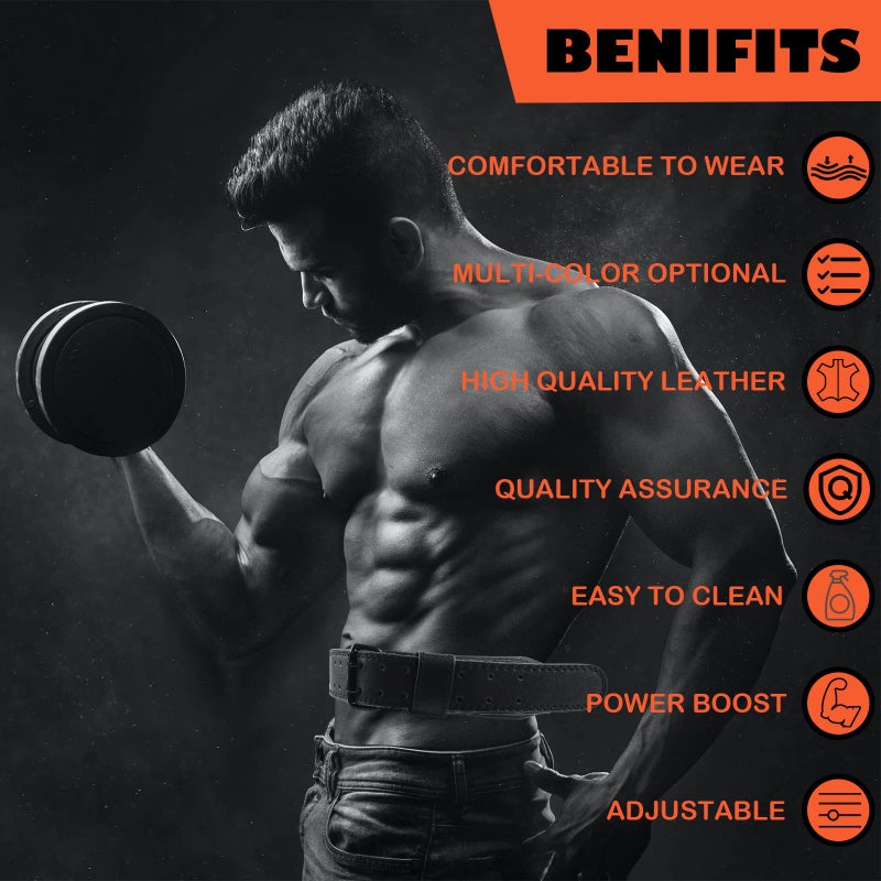 GurZinn Weight Lifting Belt For Men & Women - Leather Gym Belts For Weightlifting Powerlifting Strength Training Squat Or Deadlift Workout Up(B-Black/Xs) - Image 2