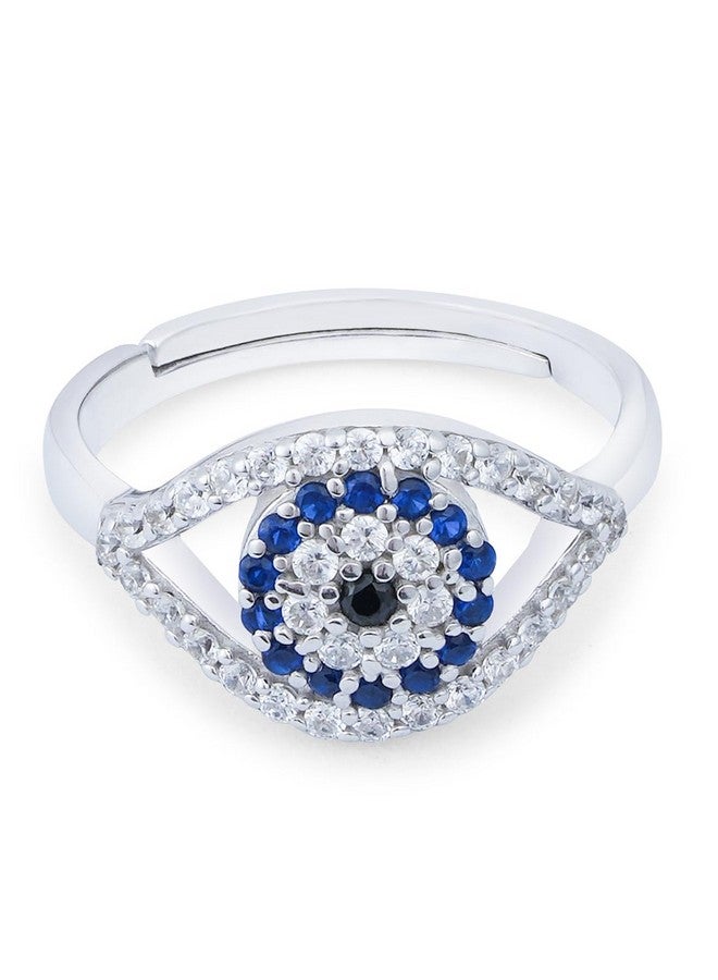 ZAVYA 925 Sterling Silver Rhodium Plated Classic Evil eye Ring | Gift for Women & Girls | 1 Year Plating Warranty|Rakhi Gift For Sister - Image 5