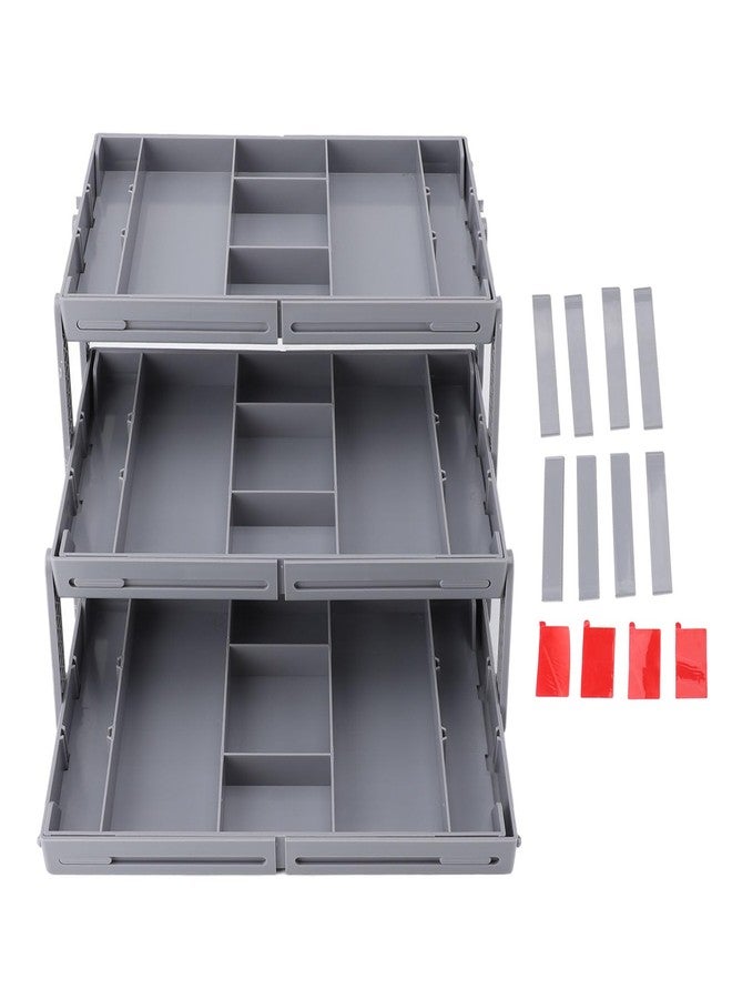 Fockety Drawer Organizer, Expandable Foldable Versatile Bathroom and Vanity Desk Drawer Organizer Trays, Plastic Storage for Makeup, Bedroom, Jewelry, Kitchen Utensils and Office (3 - Image 1