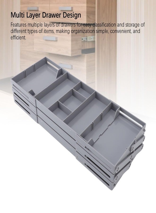 Fockety Drawer Organizer, Expandable Foldable Versatile Bathroom and Vanity Desk Drawer Organizer Trays, Plastic Storage for Makeup, Bedroom, Jewelry, Kitchen Utensils and Office (3 - Image 5