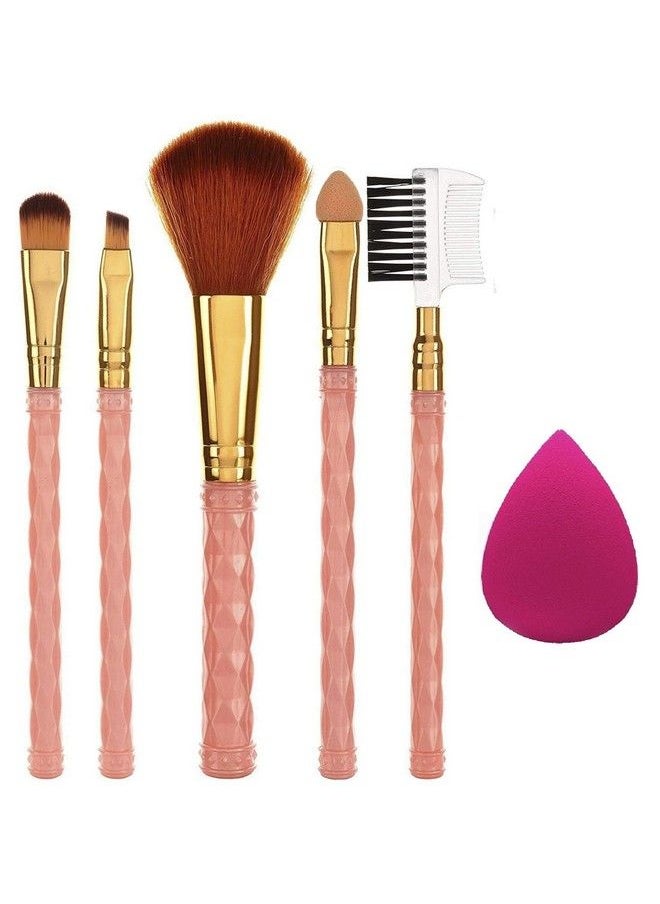 Ay - Ay Makeup Brush Set Of 5 With Sponge Puff Color May Vary Multi 6 Count - Image 1