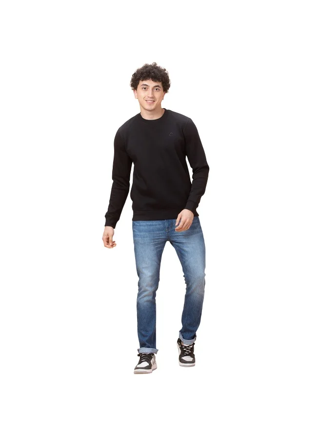 Being Human Mens Black Round Neck Long Sleeve Sweatshirt