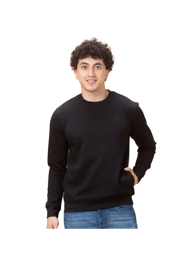 Being Human Mens Black Round Neck Long Sleeve Sweatshirt