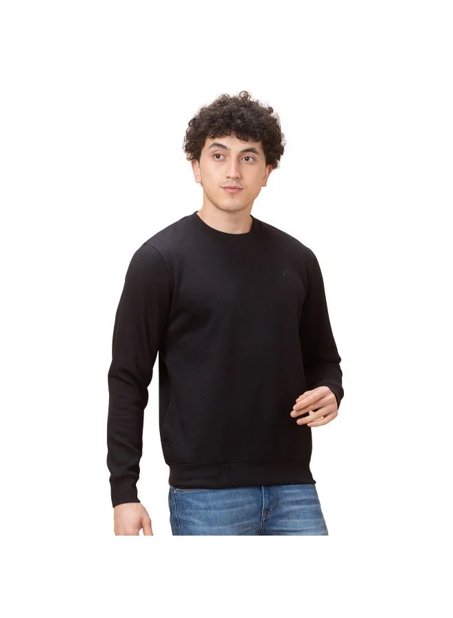 بيينغ هيومان Mens Black Round Neck Long Sleeve Sweatshirt