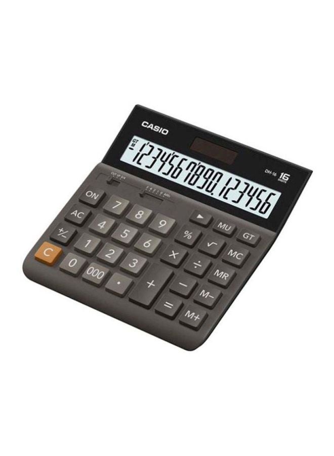 Wide H Series 16-Digit Practical Calculator DH-16-BK-W-DP Black