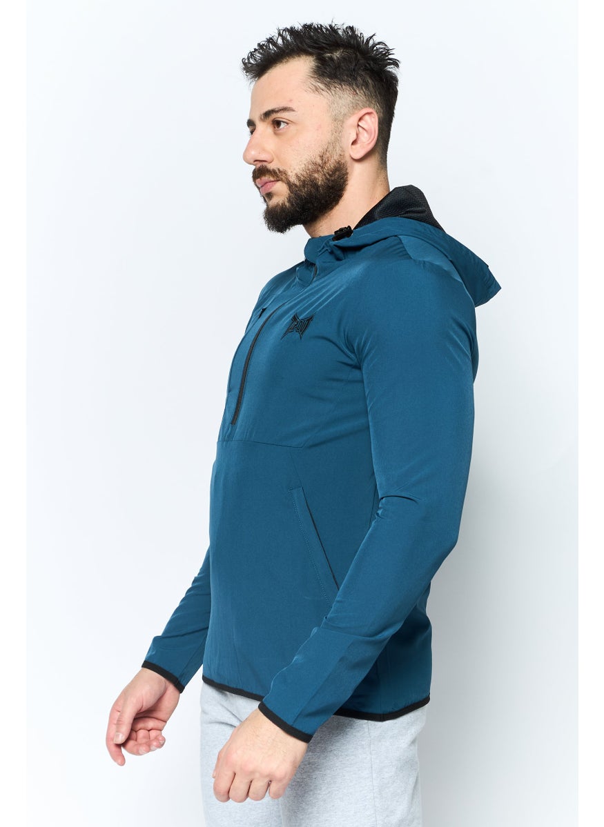 TapouT Men Sportswear Fit Long Sleeve Training Sweatshirts, Teal Blue  - Image 3